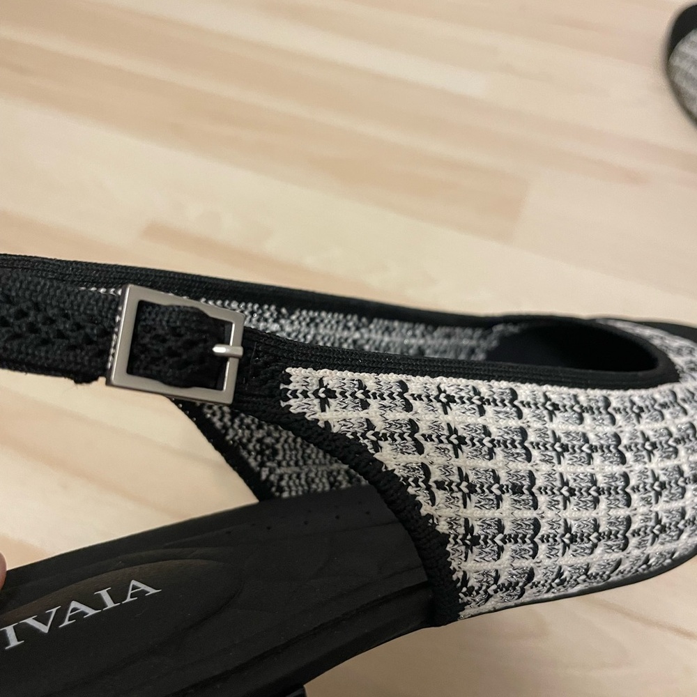 NIB Vivaia 9.5 Bethany Tweed Pearl Slingback Studded Block Ballet Flats EU 41 - Picture 12 of 13